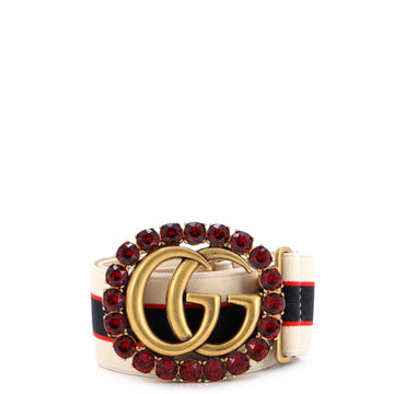Gucci Crystal Around GG Belt Elastic Wide