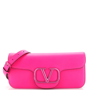 Valentino Garavani VLogo Loco Flap Crossbody Bag Leather Medium