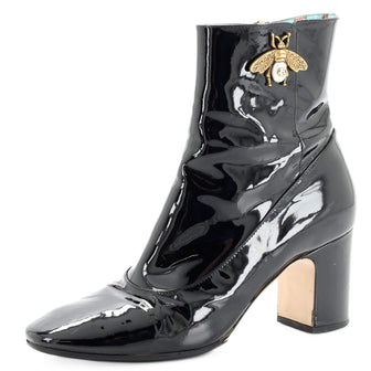 Gucci Women's Lois Bee Ankle Boots Patent
