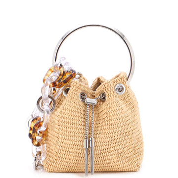 Jimmy Choo Bon Bon Top Handle Bag Raffia
