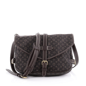 Louis Vuitton Saumur Handbag Mini Lin Brown 2091804