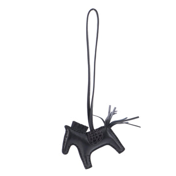 Hermes So Black GriGri Rodeo Touch Bag Charm Leather with Alligator PM