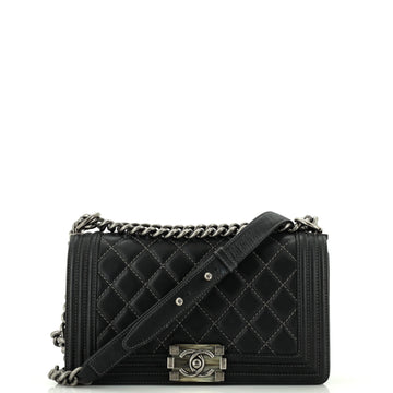 Chanel Stitch Boy Flap Bag Quilted Calfskin Old Medium