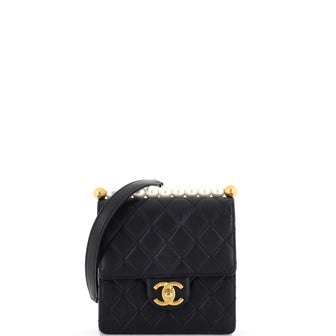 Chanel Chic Pearls Flap Bag Quilted Lambskin Mini Black 2092753