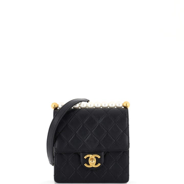 Chanel Chic Pearls Flap Bag Quilted Lambskin Mini