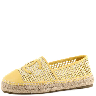Chanel Women's CC Cap Toe Espadrilles Woven Mesh