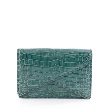 Bottega Veneta Piano Crisscross Clutch Crocodile Small Green 2092902