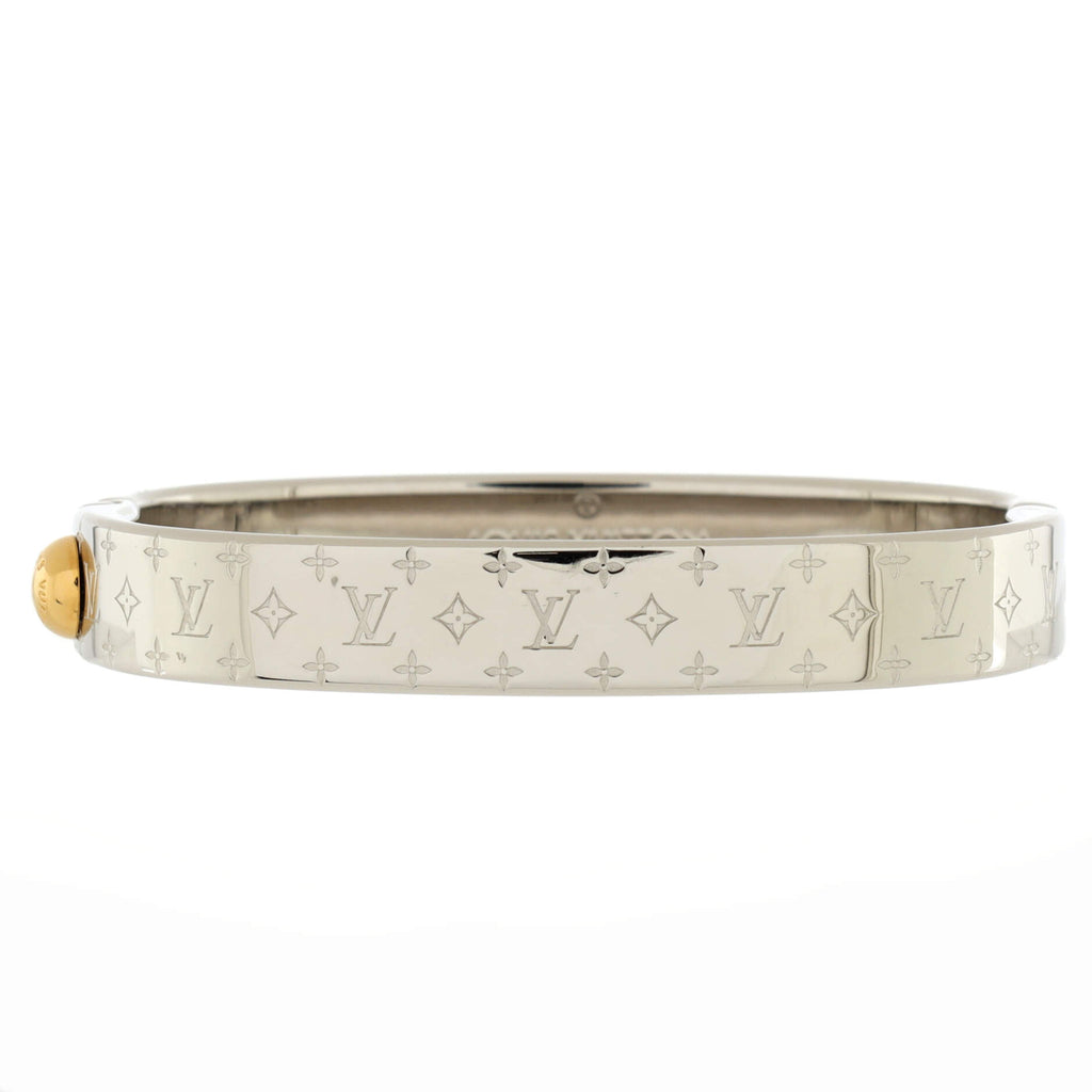 Louis Vuitton Nanogram Cuff Bracelet Metal Silver 2092911