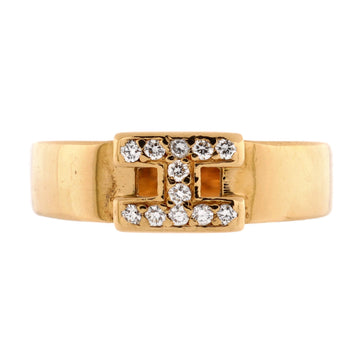 Hermes Herakles Ring 18K Yellow Gold with Diamonds