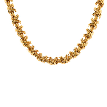 Tiffany & Co. Signature X Link Necklace 18K Yellow Gold