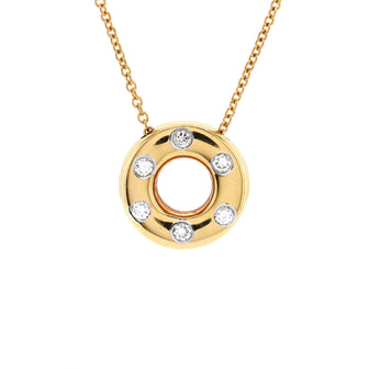 Tiffany & Co. Etoile Circle Donut Pendant Necklace 18K Yellow Gold and Platinum with Diamonds