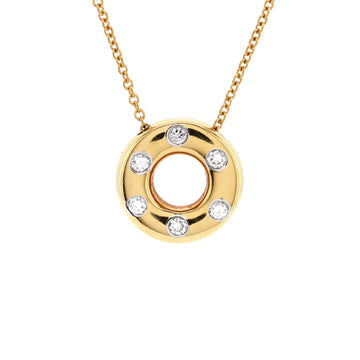 Tiffany & Co. Etoile Circle Donut Pendant Necklace 18K Yellow Gold and Platinum with Diamonds