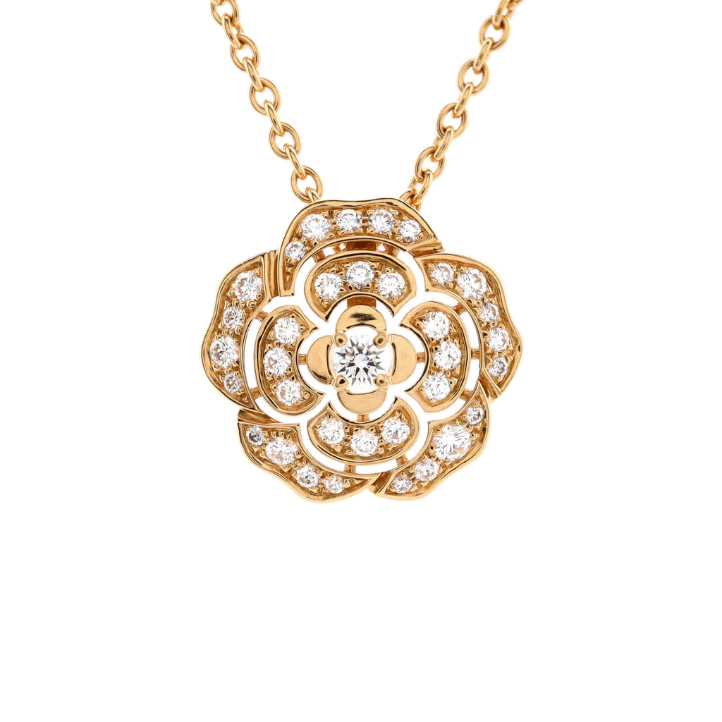 Chanel Bouton Camelia Necklace 18K Yellow Gold with Diamonds Yellow gold 2092942