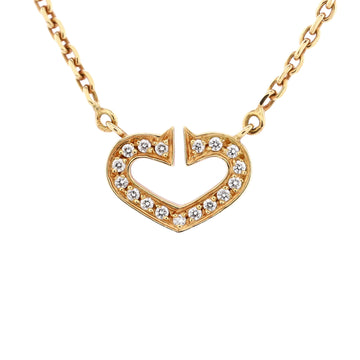 Cartier C Heart de Cartier Pendant Necklace 18K Yellow Gold with Pave Diamonds