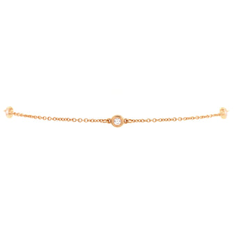 Tiffany & Co. Elsa Peretti Diamonds by the Yard 3 Stone Bracelet 18K Rose Gold with Diamonds