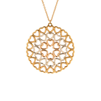Tiffany & Co. Paloma Picasso Crown of Hearts Medallion Pendant Necklace 18K Tricolor Gold