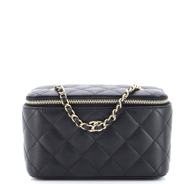 Chanel Classic Vanity Case with Chain Quilted Caviar Small