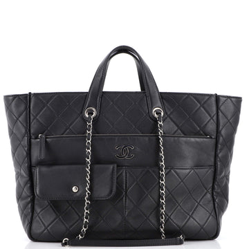 Chanel Ultra Pocket Shopping Tote Quilted Calfskin Large