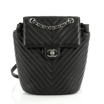 Chanel Urban Spirit Backpack Chevron Calfskin Small Black