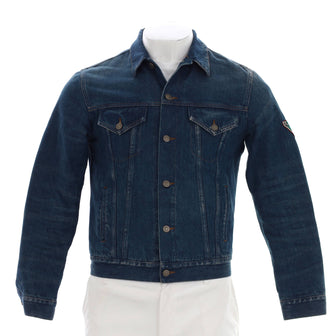 Gucci Button Up Jacket Embroidered Denim