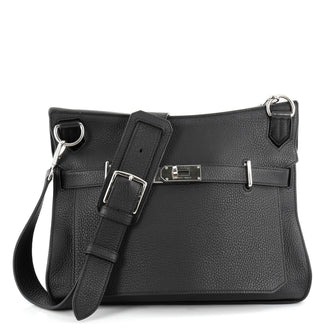 Hermes Jypsiere Handbag Clemence 34 Black 2094101