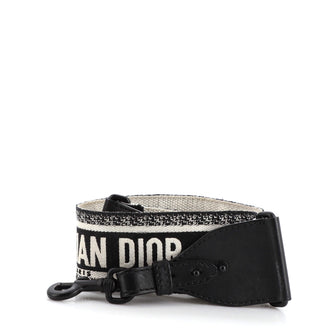 Christian Dior Logo Shoulder Strap Embroidered Canvas