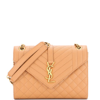 Saint Laurent Classic Monogram Envelope Satchel Mixed Matelasse Leather Medium
