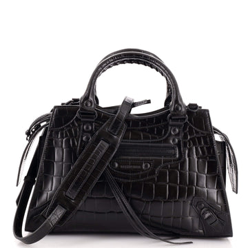 Balenciaga Neo Classic City Bag Crocodile Embossed Leather Small