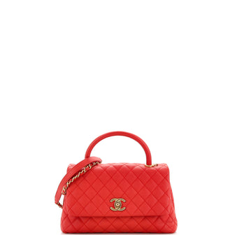 Chanel Coco Top Handle Bag Quilted Caviar Small