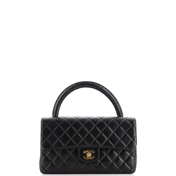 Chanel Vintage Twin Top Handle Flap Bag Quilted Lambskin Medium