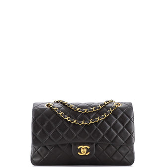 Chanel Vintage Classic Double Flap Bag Quilted Lambskin Medium