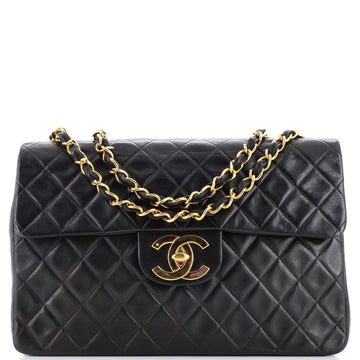 Chanel Vintage Classic Single Flap Bag Quilted Lambskin Maxi