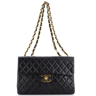 Chanel Vintage Classic Single Flap Bag Quilted Lambskin Maxi
