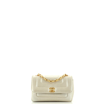 Chanel Vintage Flap Shoulder Bag Metallic Lambskin Mini