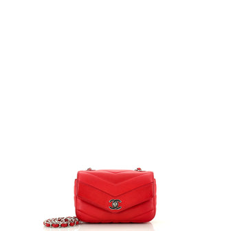 Chanel Data Center Envelope Flap Bag Chevron Caviar Mini