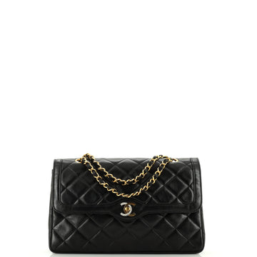 Chanel Vintage Two Tone CC Flap Bag Quilted Lambskin Medium