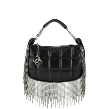 Chanel Chocolate Bar Fringe Shoulder Bag Quilted Leather