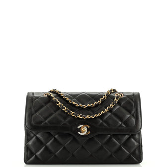 Chanel Vintage Two Tone CC Flap Bag Quilted Lambskin Medium