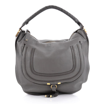 Chloe Marcie Hobo Leather Large Gray 2095302