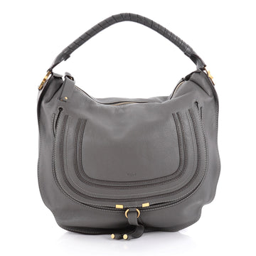 Chloe Marcie Hobo Leather Large Gray 2095302