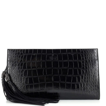 Gucci Nouveau Tassel Clutch Alligator XL