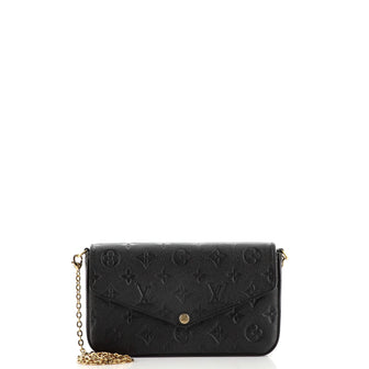 Louis Vuitton Felicie Pochette Monogram Empreinte Leather Black 2095481