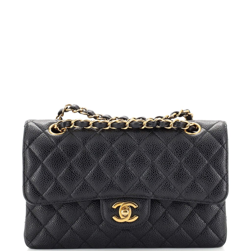 Chanel Classic Double Flap Bag Quilted Caviar Small Black 2095881
