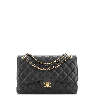 Chanel Classic Double Flap Bag Quilted Caviar Jumbo