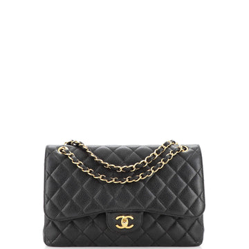 Chanel Classic Double Flap Bag Quilted Caviar Jumbo