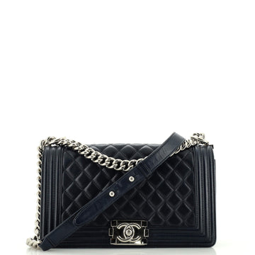 Chanel Boy Flap Bag Quilted Lambskin Old Medium
