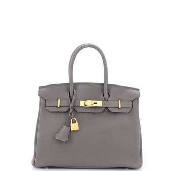 Hermes Birkin Handbag Grey Togo with Rose Gold Hardware 30
