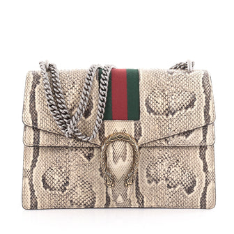 Gucci Web Dionysus Handbag Python Medium Neutral 2096001