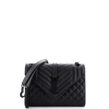Saint Laurent Classic Monogram Envelope Satchel Mixed Matelasse Leather Medium