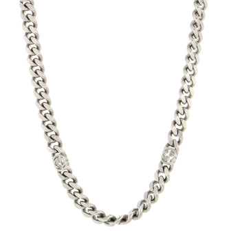 Gucci Interlocking G Chain Station Necklace Sterling Silver